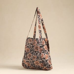 Black - Handcrafted Cotton Jhola Bag 16