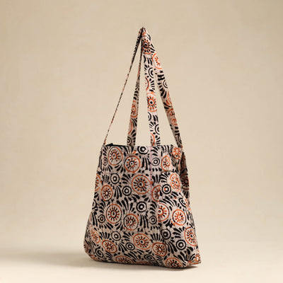 Black - Handcrafted Cotton Jhola Bag 16