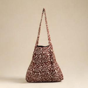 Brown - Handcrafted Cotton Jhola Bag 18