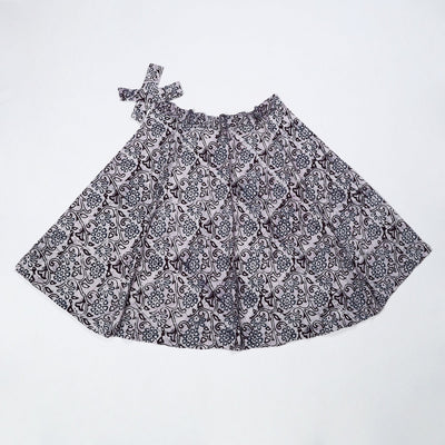 Blue - Hand Batik Printed Cotton Wrap Around Skirt 11