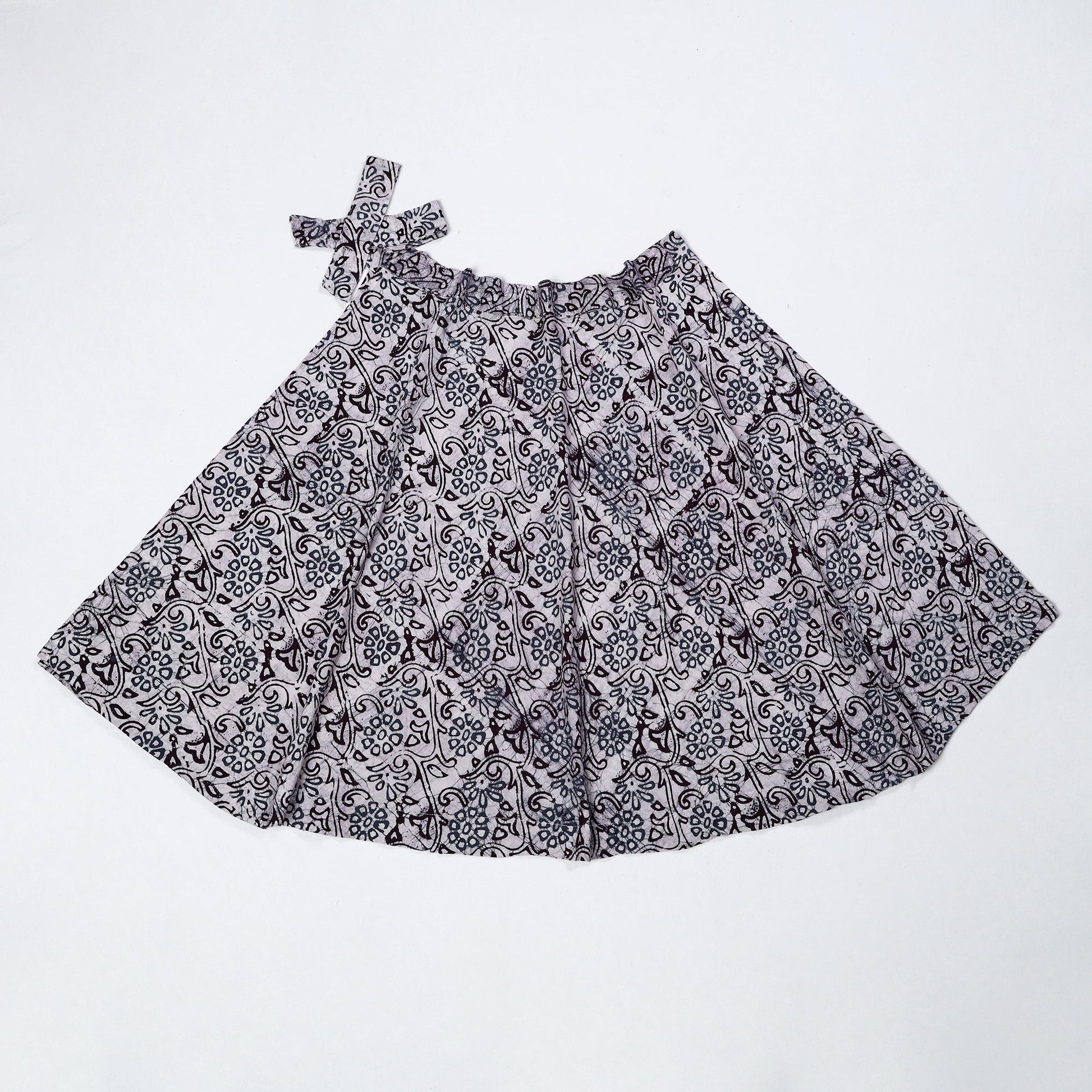 Blue - Hand Batik Printed Cotton Wrap Around Skirt 11