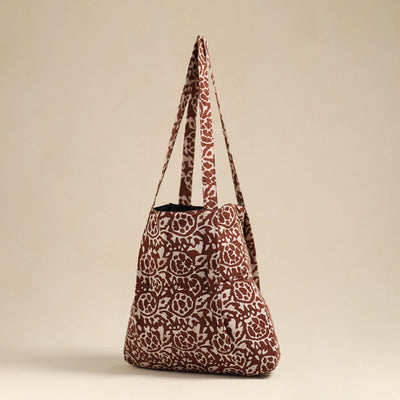Brown - Handcrafted Cotton Jhola Bag 18