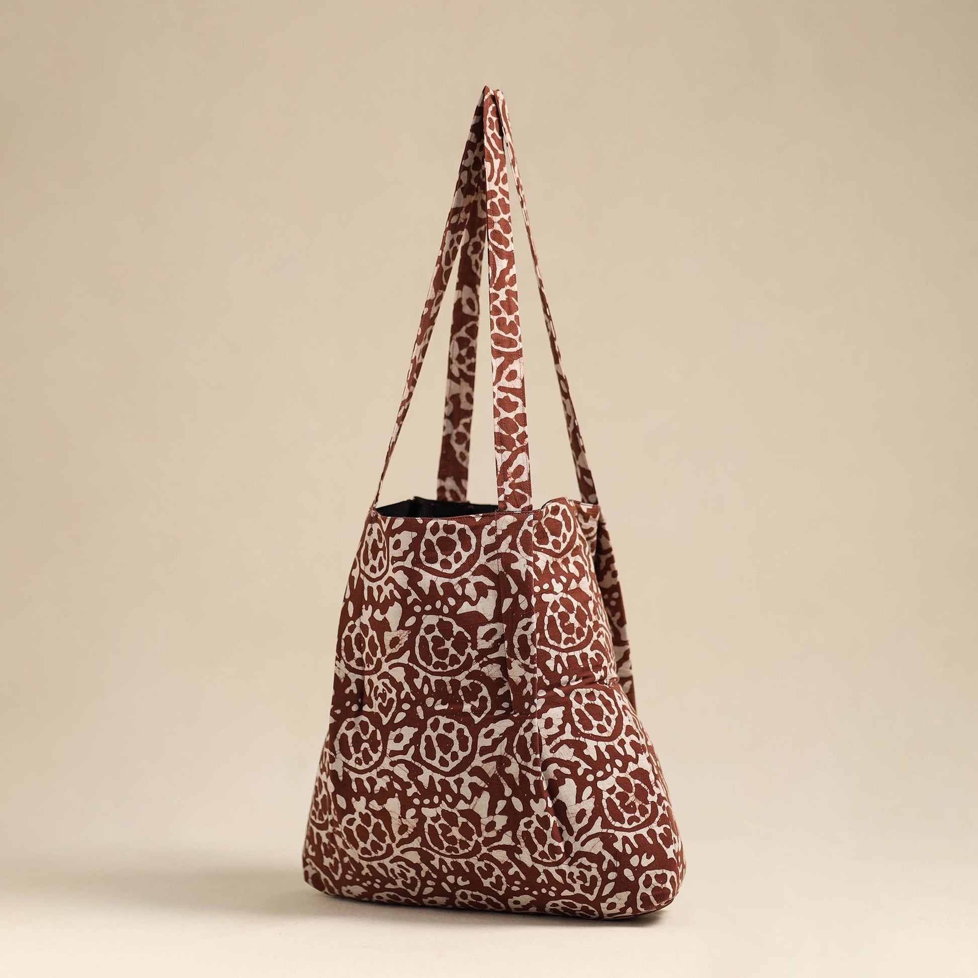 Brown - Handcrafted Cotton Jhola Bag 18