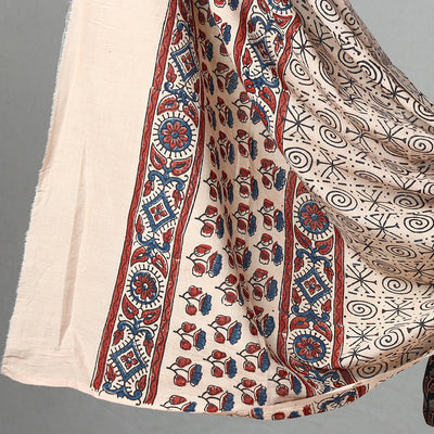 Black - 3pc Ajrakh Block Printed Natural Dyed Cotton Suit Material Set 02