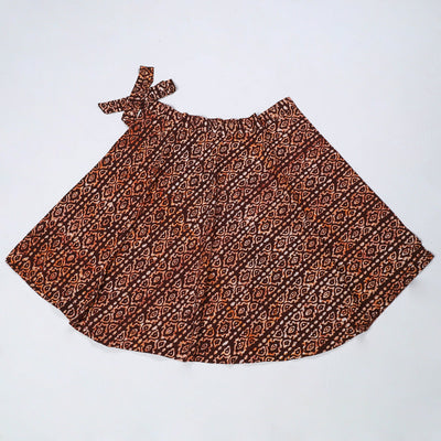 Brown - Hand Batik Printed Cotton Wrap Around Skirt 19