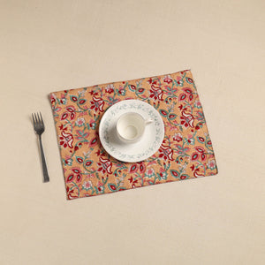 Brown - Floral Print Cotton Reversible Table Mat 25