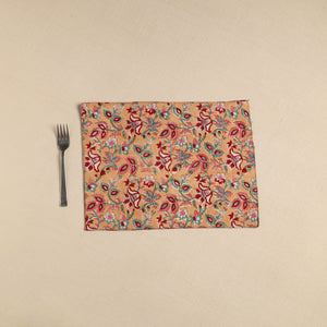 Brown - Floral Print Cotton Reversible Table Mat 25
