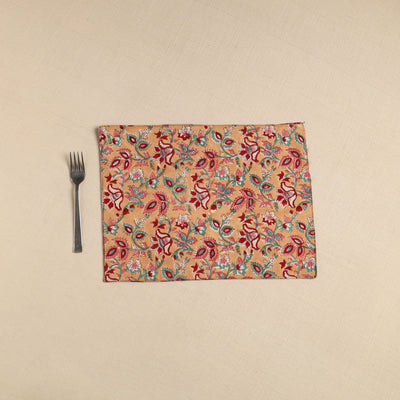 Brown - Floral Print Cotton Reversible Table Mat 25
