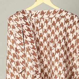 Brown - Hand Batik Print Cotton Wrap Around Skirt 03