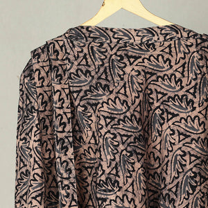 Brown - Hand Batik Print Cotton Wrap Around Skirt 05