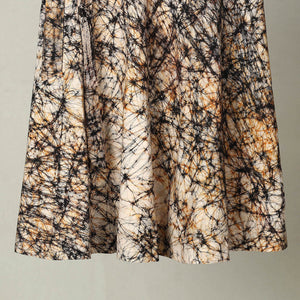 Black - Hand Batik Print Cotton Wrap Around Skirt 06