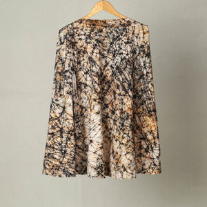 Black - Hand Batik Print Cotton Wrap Around Skirt 06