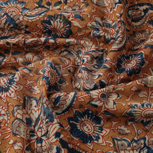 Brown - Natural Dyed Block Print Cotton Kalamkari Fabric 15