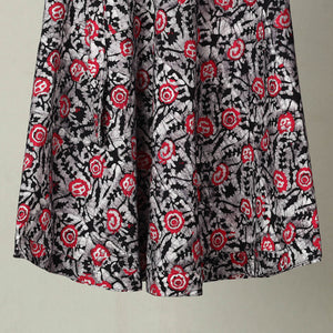 Black - Hand Batik Print Cotton Wrap Around Skirt 09