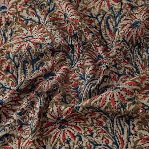 Brown - Natural Dyed Block Print Cotton Kalamkari Fabric 16