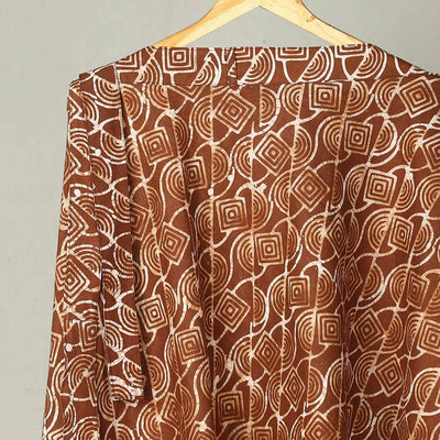 Brown - Hand Batik Print Cotton Wrap Around Skirt 24