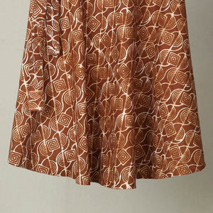 Brown - Hand Batik Print Cotton Wrap Around Skirt 24