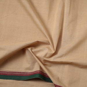 Beige - Handloom Mangalagiri Cotton Fabric with Thread Border 04
