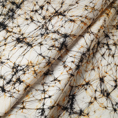 Beige - Pure Cotton Hand Batik Print Fabric 01