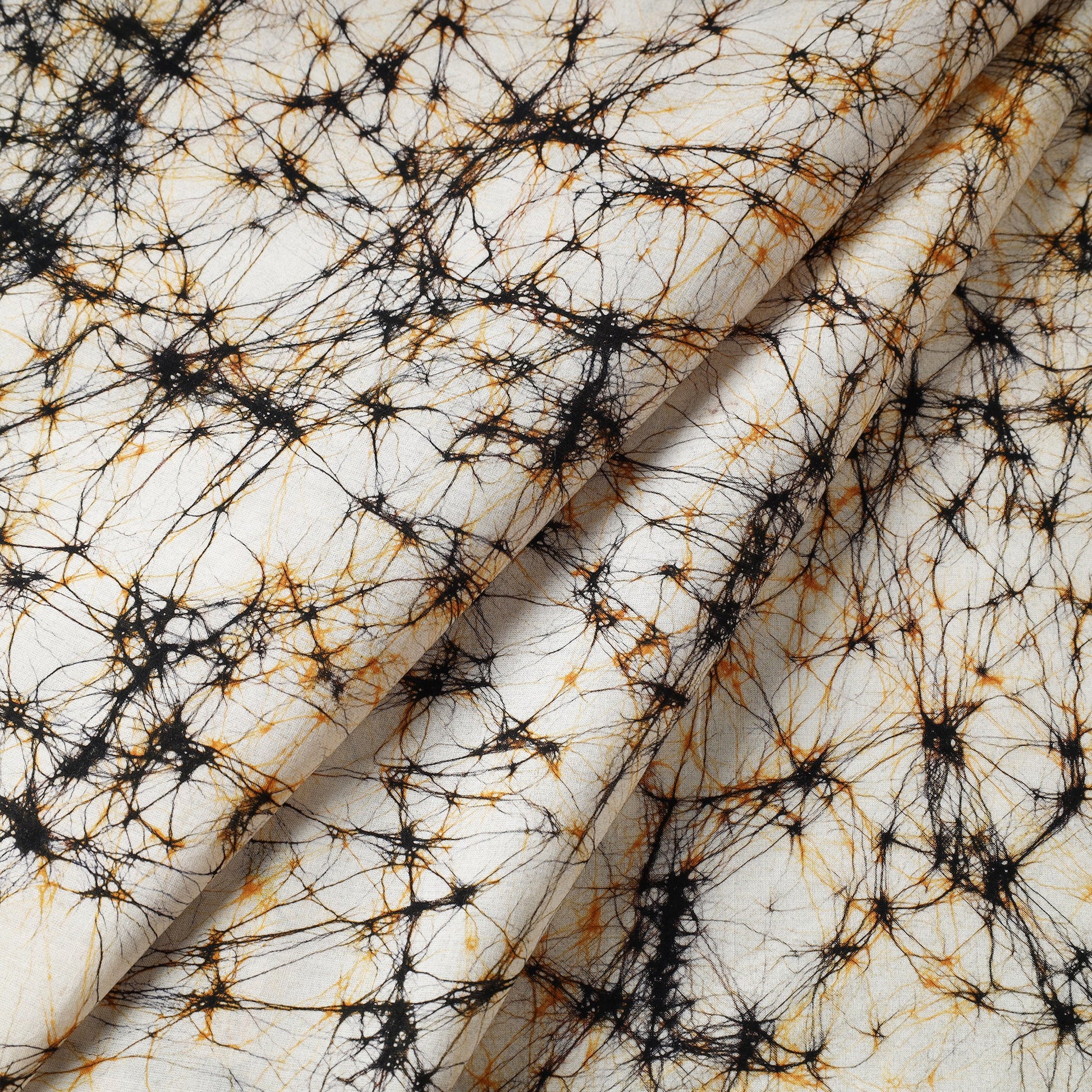 Beige - Pure Cotton Hand Batik Print Fabric 01