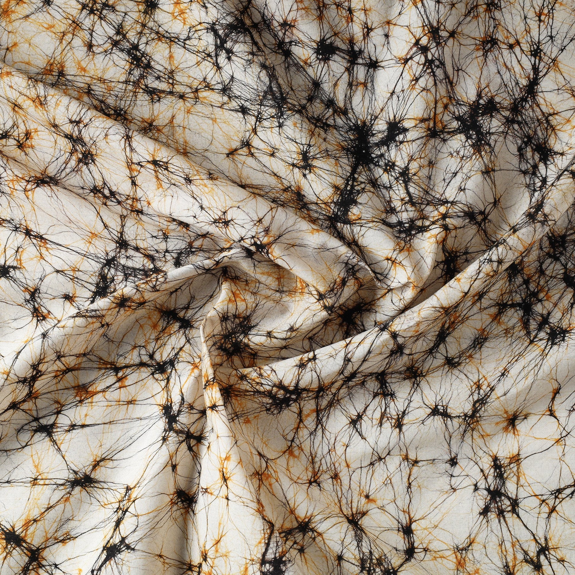 Beige - Pure Cotton Hand Batik Print Fabric 01