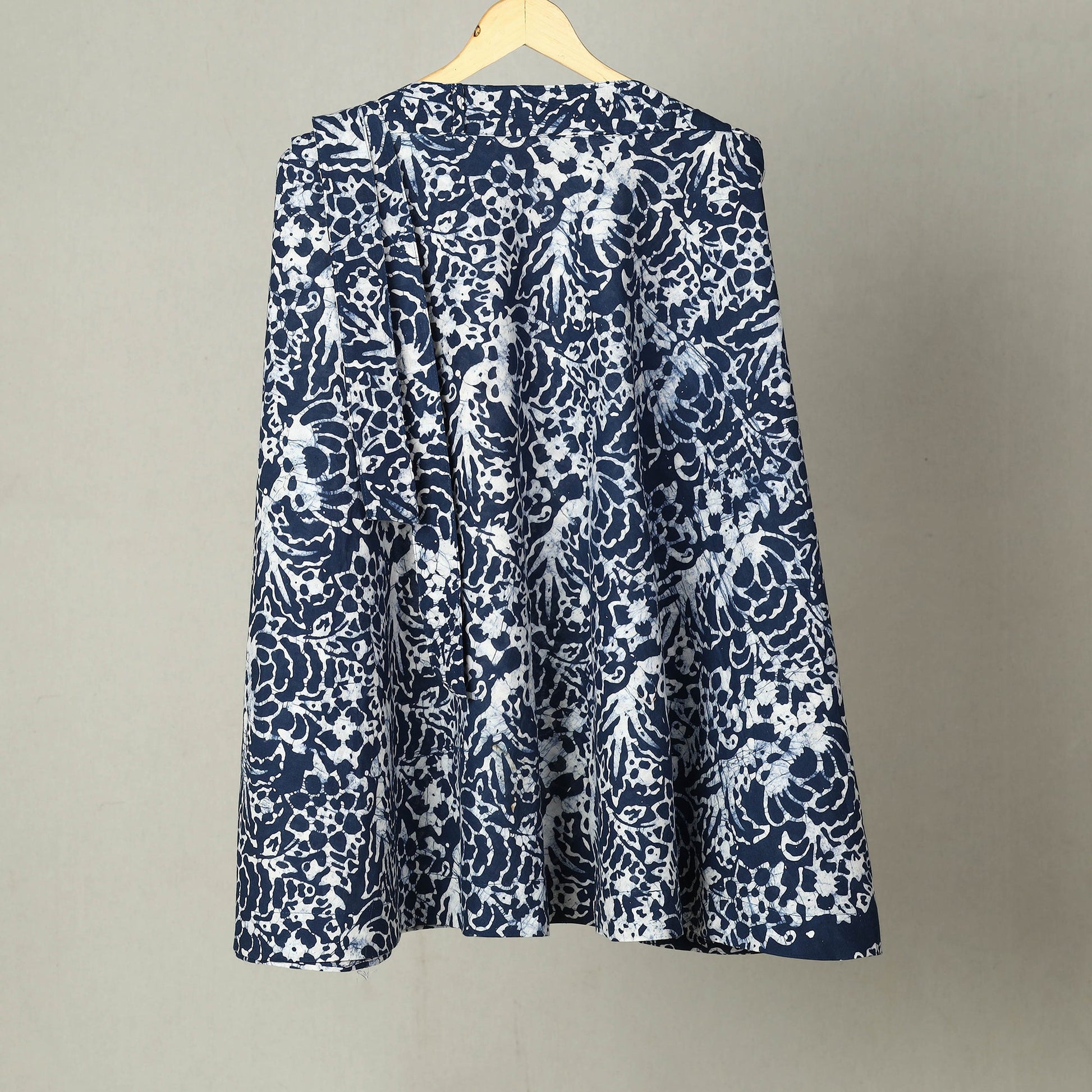 Blue - Hand Batik Print Cotton Wrap Around Skirt 31