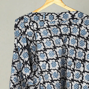 Blue - Hand Batik Print Cotton Wrap Around Skirt 32