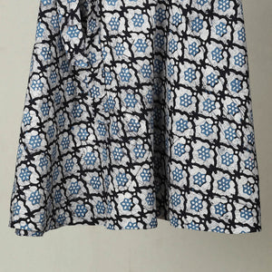 Blue - Hand Batik Print Cotton Wrap Around Skirt 32