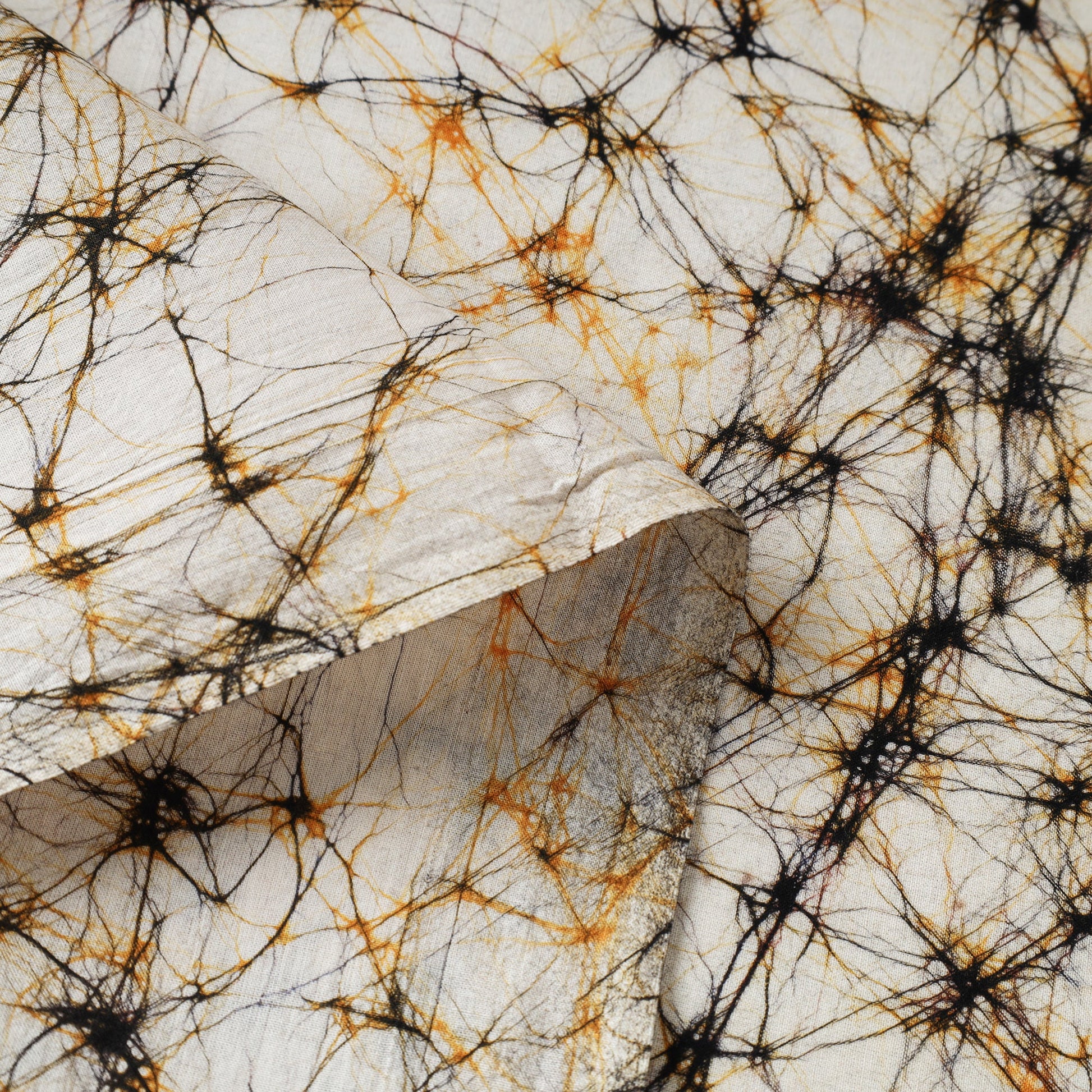 Beige - Pure Cotton Hand Batik Print Fabric 01