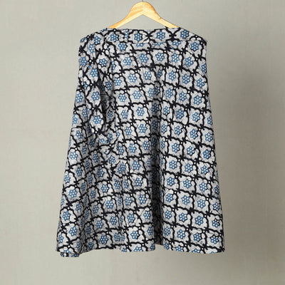 Blue - Hand Batik Print Cotton Wrap Around Skirt 32