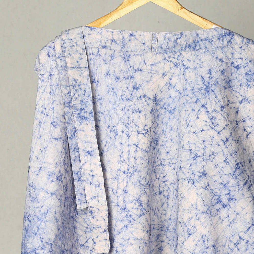 Blue - Hand Batik Print Cotton Wrap Around Skirt 34