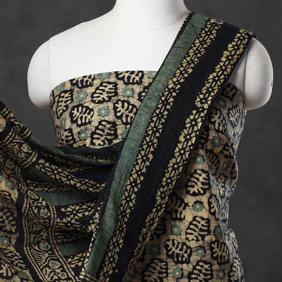 Beige - Kutch Print Cotton 3pc Batik Dress Material 21
