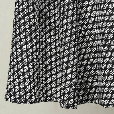 Black - Printed Cotton Jaipur Wrap Around Skirt 03