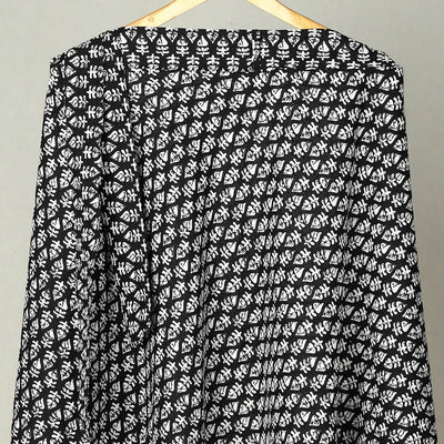Black - Printed Cotton Jaipur Wrap Around Skirt 03