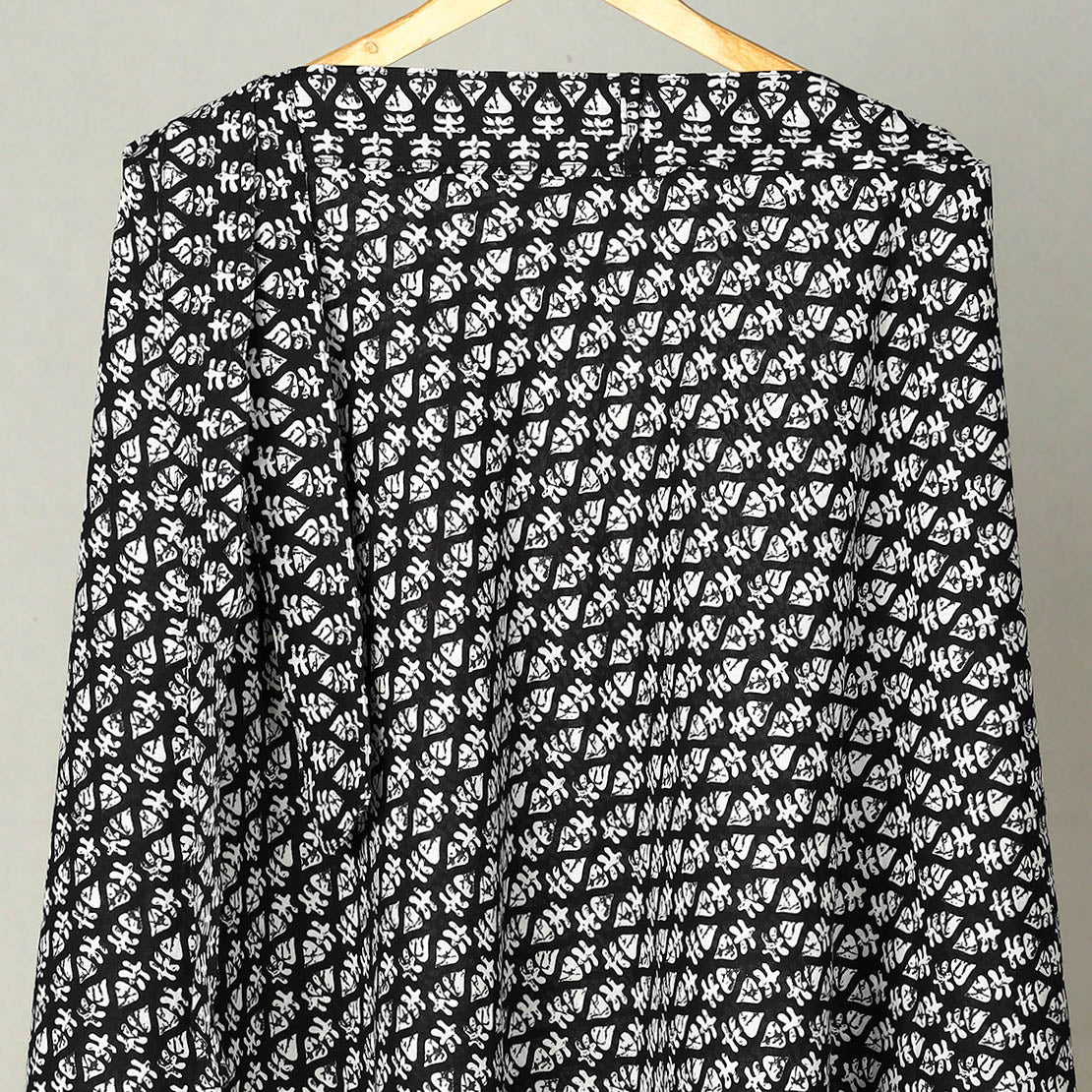 Black - Printed Cotton Jaipur Wrap Around Skirt 03