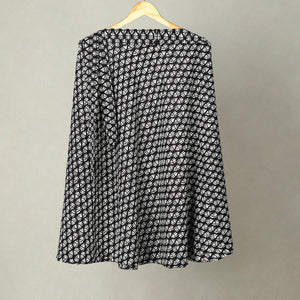 Black - Printed Cotton Jaipur Wrap Around Skirt 03