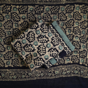 Beige - Kutch Print Cotton 3pc Batik Dress Material 21
