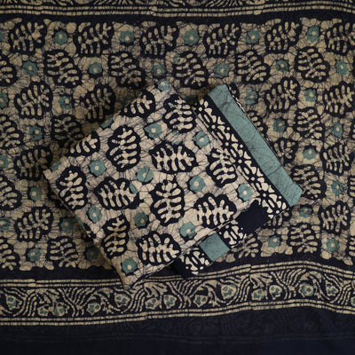 Beige - Kutch Print Cotton 3pc Batik Dress Material 21