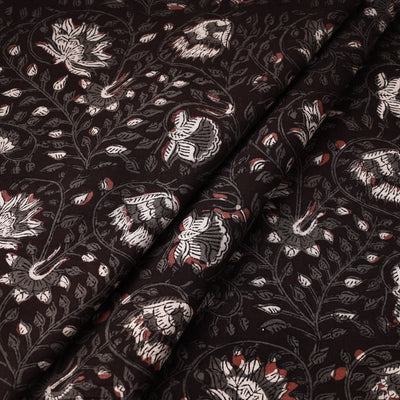 Brown - Jahota Block Printed Cotton Fabric 06