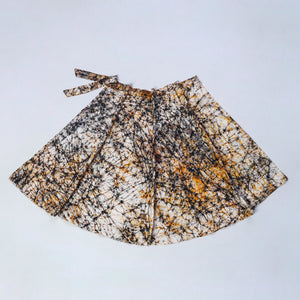 Black - Hand Batik Print Cotton Wrap Around Skirt 06