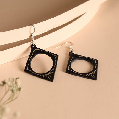 Bidri Work Pure Silver Inlay Earrings 05