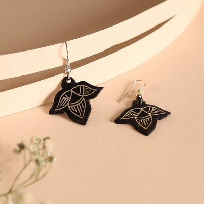 Bidri Work Pure Silver Inlay Earrings 06