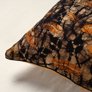 Brown - Hand Batik Printed Cotton Cushion Cover (16 x 16 in)