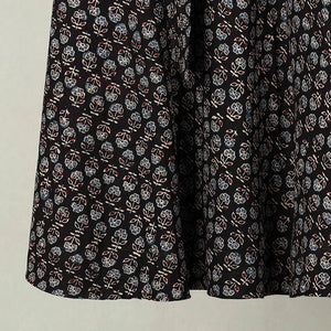 Black - Block Print Cotton Wrap Around Ajrakh Skirt 13