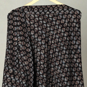 Black - Block Print Cotton Wrap Around Ajrakh Skirt 13