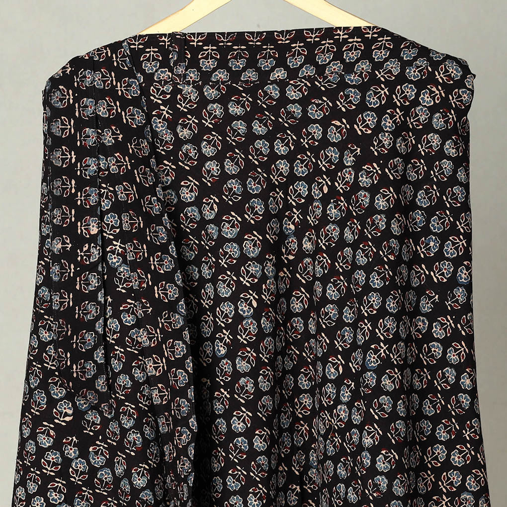 Black - Block Print Cotton Wrap Around Ajrakh Skirt 13