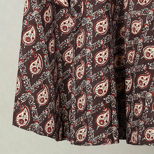 Brown - Block Print Cotton Wrap Around Ajrakh Skirt 17
