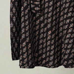 Black - Block Print Cotton Wrap Around Ajrakh Skirt 21