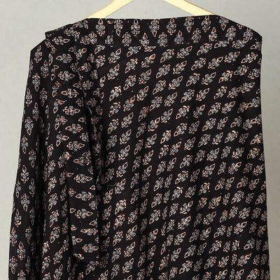 Black - Block Print Cotton Wrap Around Ajrakh Skirt 21
