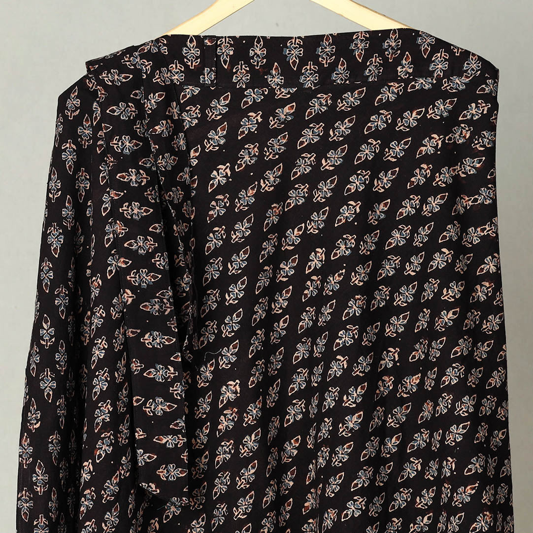 Black - Block Print Cotton Wrap Around Ajrakh Skirt 21